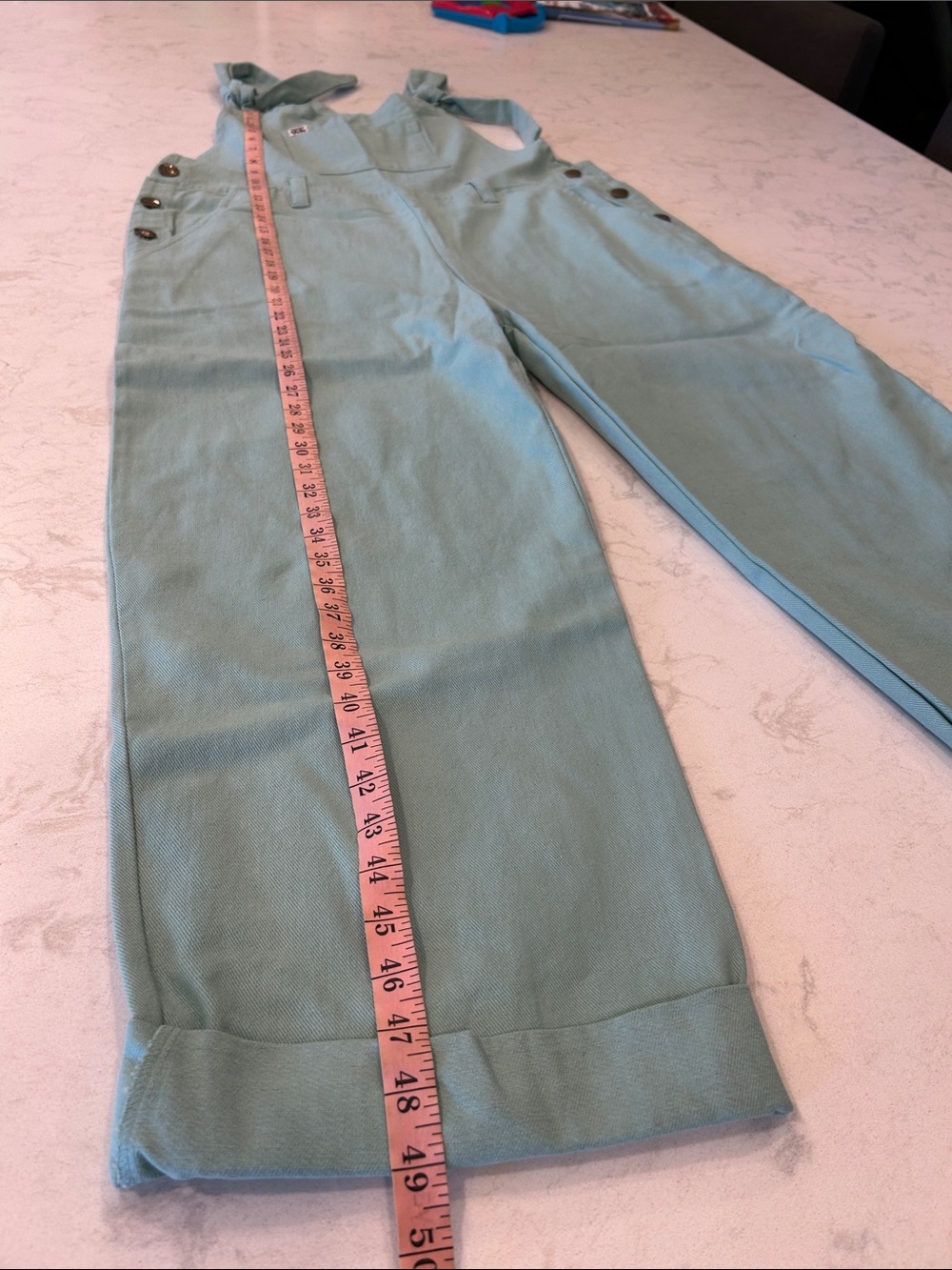 Lucy & Yak Easton Dungarees in Eggshell Blue Minimalist Size 12 - Picture 6 of 11